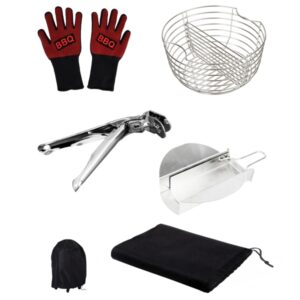 cecotec dragonpack 6000 l set de accesorios para barbacoa pinzas cubierta protecctora recolector de ceniza canasta para carbon guantes color varios