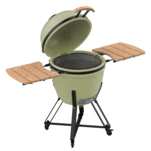 cecotec dragonfire 6000 kamado barbacoa ceramica de 60cm resiste hasta 1000ºc ruedas control de flujo de aire soporte de hierro fundido color menta