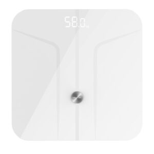 cecotec surface precision 970 smart healthy bascula corporal bluetooth pantalla led vidrio templado medicion de bioimpedancia soporta hasta 180kg 278x278mm color blanco