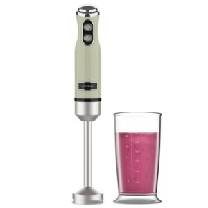 cecotec power retrogreen 1200max batidora de mano potencia 1200w vaso de 0.5l velocidad ajustable apto para lavavajillas cuchillas recubiertas de titanio color menta