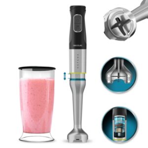 cecotec katana 15 jarg batidora de mano potencia 1500w movimiento oscilante velocidad ajustable cuchillas recubiertas de titanio modo turbo color negro y plateado