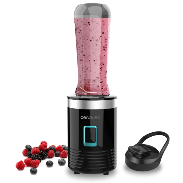 cecotec power titanium 350 batidora de vaso portatil potencia 350w ergonomico apto para lavavajillas cuchillas recubiertas de titanio color negro