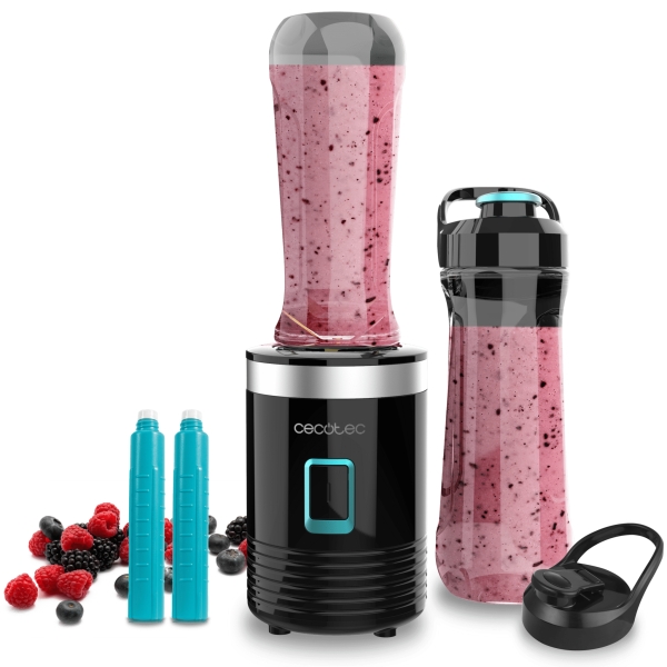 cecotec power titanium 350 easygo batidora de vaso portatil potencia 350w ergonomico apto para lavavajillas tubos refrigeradores cuchillas recubiertas de titanio color negro