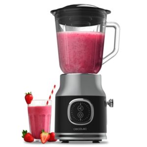 cecotec retrotwist black batidora de vaso potencia 800w capacidad jarra 1l estilo retro cuchillas recubiertas de titanio color negro y gris