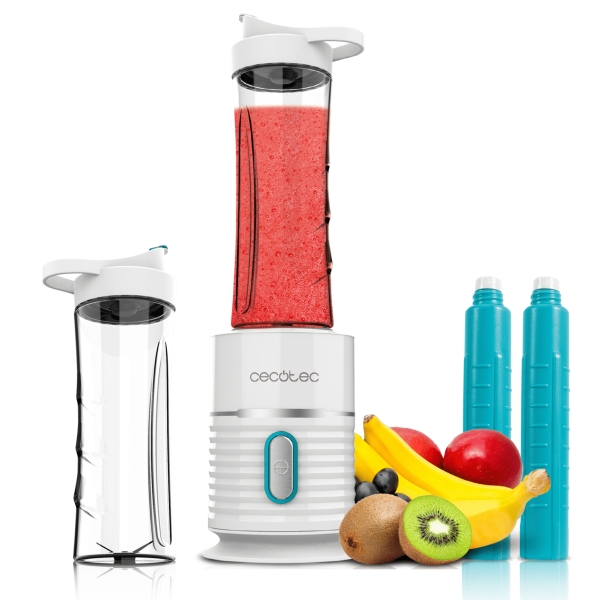 cecotec power titanium 500 easygo batidora de vaso portatil 500w ergonomico apto para lavavajillas tubos refrigeradores base antideslizante cuchillas recubiertas de titanio color blanco