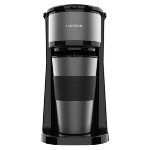 cecotec coffee 66 drop and go cafetera de goteo potencia 700w capacidad 420ml sistema antigoteo acero inoxidable termo portatil color negro y gris