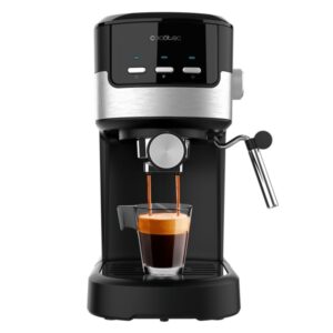 cecotec power espresso 20 pecan cafetera espresso con vaporizador potencia 1100w capacidad 1.25l presion 20bar vaporizador temperatura regulable acero inoxidable color negro