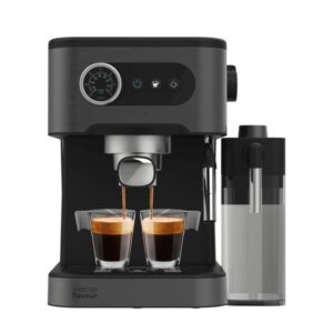 cecotec power espresso 20 pro latte cafetera espresso capacidad 1.5l presion 20bar deposito de 550ml vaporizador calientatazas tanque de leche pantalla con botones color negro