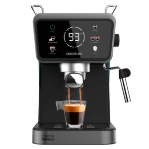 cecotec power espresso touch coldbrew cafetera espresso con vaporizador capacidad 1.5l presion 20bar calientatazas vaporizador temperatura regulable pantalla tactil color negro