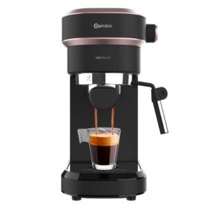 cecotec cafelizzia 890 rose cafetera espresso con vaporizador 1350w capacidad 1.1l presion 20bar vaporizador temperatura regulable acero inoxidable termoblock calientatazas color negro