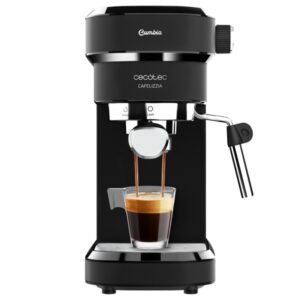 cecotec cafelizzia 790 black cafetera espresso con vaporizador potencia 1350w capacidad 1.2l presion 20bar vaporizador temperatura regulable acero inoxidable termoblock color negro