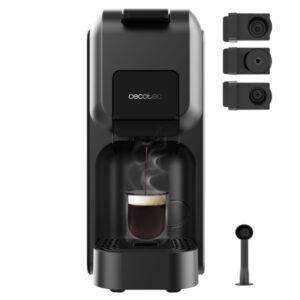 cecotec freestyle compact black cafetera espresso compatible con capsulas 1350w termoblock presion 20bar deposito de 800ml apagado automatico rapido precalentamiento color negro