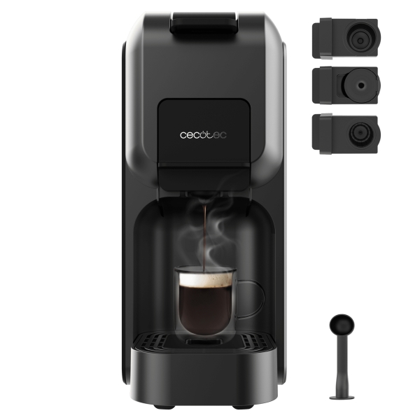 cecotec freestyle compact black cafetera espresso compatible con capsulas 1350w termoblock presion 20bar deposito de 800ml apagado automatico rapido precalentamiento color negro