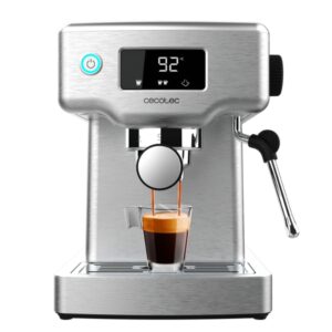 cecotec power espresso 20 barista compact cafetera espresso 1465w termoblock presion 20bar deposito 1.8l temperatura regulable vaporizador pantalla digital acero inoxidable