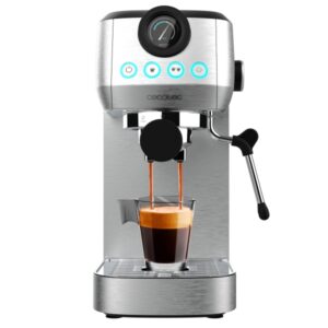 cecotec power espresso 20 steel pro cafetera espresso con vaporizador 1350w capacidad 1.3l presion 20bar vaporizador temperatura regulable termoblock acero inoxidable