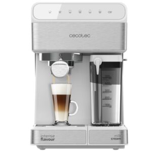 cecotec power instant ccino 20 touch serie bianca cafetera espresso 1350w calientatazas presion 20bar deposito de 1.4l tanque de leche termoblock color blanco