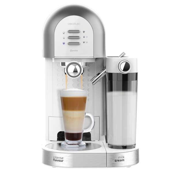 cecotec power instant ccino 20 chic serie bianca cafetera espresso compatible con capsulas potencia 1470w presion 20bar deposito de 0.7ml temperatura regulable termoblock color blanco