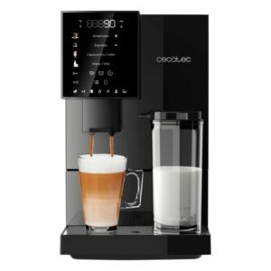 cecotec cremmaet compactccino black cafetera espresso automatica presion 19bar deposito de 1.1l molinillo pantalla tactil termoblock limpieza automatica tanque de leche color negro