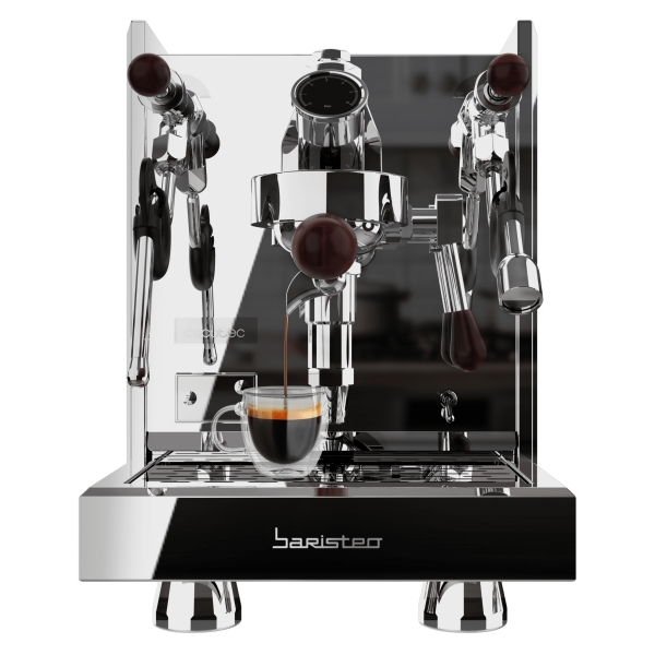 cecotec baristeo iconic cafetera espresso profesional 2440w presion 15bar deposito de 1.7l temperatura regulable calientatazas vaporizador portafiltro profesional 58mm color acero