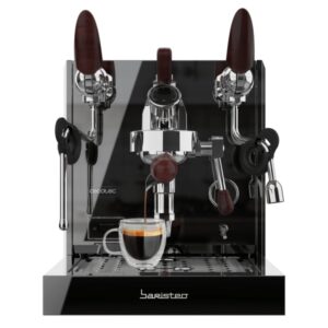 cecotec baristeo excelsa cafetera espresso capacidad 330ml presion 15bar deposito de 330ml pantalla digital temperatura regulable acero inoxidable color negro