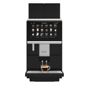 cecotec cremmaet lounge cafetera espresso automatica potencia 2900w capacidad 1400g de cafe pantalla tactil 2 depositos de 1.8l molinillo de ceramica temperatura regulable color negro