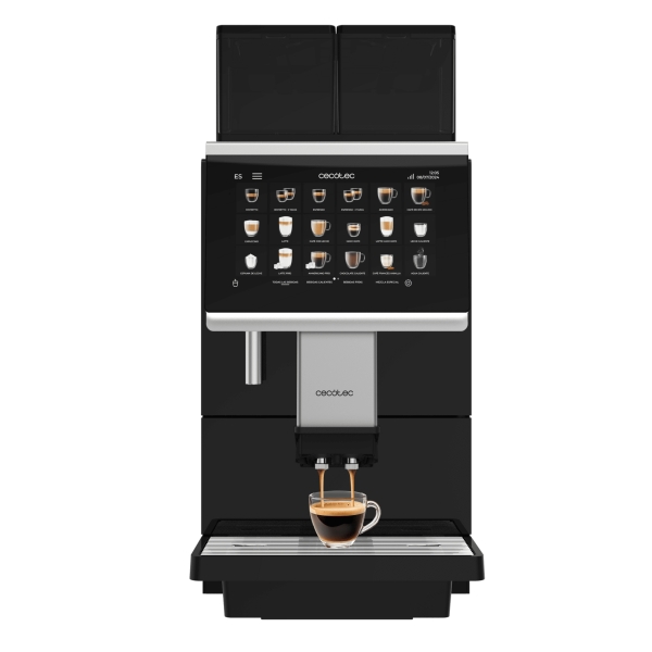 cecotec cremmaet lounge cafetera espresso automatica potencia 2900w capacidad 1400g de cafe pantalla tactil 2 depositos de 1.8l molinillo de ceramica temperatura regulable color negro