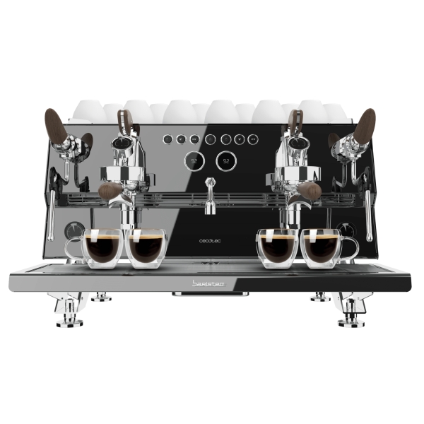 cecotec baristeo gastro dark cafetera espresso profesional doble 3150w calientatazas presion 9bar temperatura regulable vaporizador portafiltro profesional 58mm color gris oscuro
