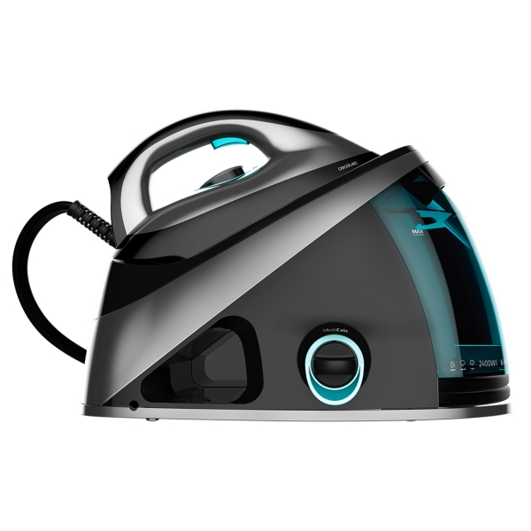 cecotec fast and furious 8040 absolute centro de planchado presion 6bar 2400w vapor continuo 145g/min golpe de vapor 480g/min filtro antical temperatura regulable color negro y gris