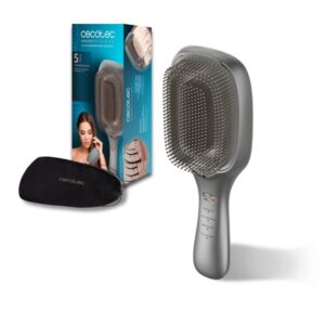 cecotec haircare revitalize aluminum cepillo reparador microcorrientes ems luz led iones negativos laser de baja potencia lllt masaje por vibracion color gris oscuro