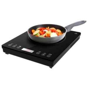 cecotec full magma slim placa de induccion portatil potencia 2000w 8 niveles de potencia temporizador pantalla tactil color negro