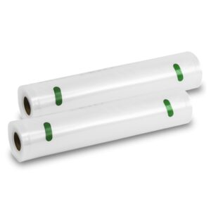 cecotec pack de 2 rollos de 6m para envasadora al vacio temperatura regulable 28cm de ancho color transparente
