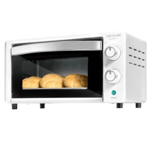 cecotec bake and toast 1090 white horno de sobremesa potencia 1000w capacidad 10l incluye accesorios temperatura regulable puerta con doble cristal color blanco