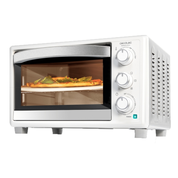 cecotec bake and toast 2600 white 4pizza horno de sobremesa potencia 1500w capacidad 26l temperatura regulable 6 funciones color blanco