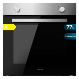 cecotec bolero hexa c126000 inox a horno convencional integrable potencia 2800w capacidad 77l temperatura regulable puerta triple de cristal 4 funciones color negro y plateado