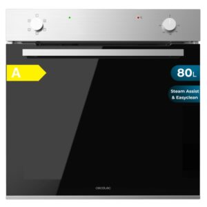 cecotec bolero hexa c126400 line a horno convencional integrable potencia 2800w capacidad 80l puerta de cristal doble 5 funciones color negro y plateado