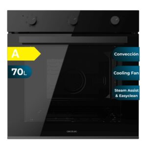 cecotec bolero hexa m236000 dark inox time a horno multifuncion integrable potencia 2800w capacidad 70l puerta triple de cristal 6 funciones color negro