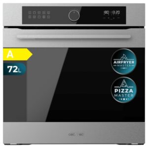 cecotec bolero hexa af316000 inox a horno integrable capacidad 72l temperatura regulable piedra para pizzas de 35cm guias telescopicas pantalla tactil 11 funciones color negro y plateado