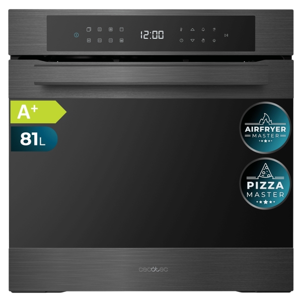cecotec bolero hexa p506000 matt connected a+ horno pirolitico integrable de 35cm capacidad 81l guias telescopicas 11 funciones color gris oscuro