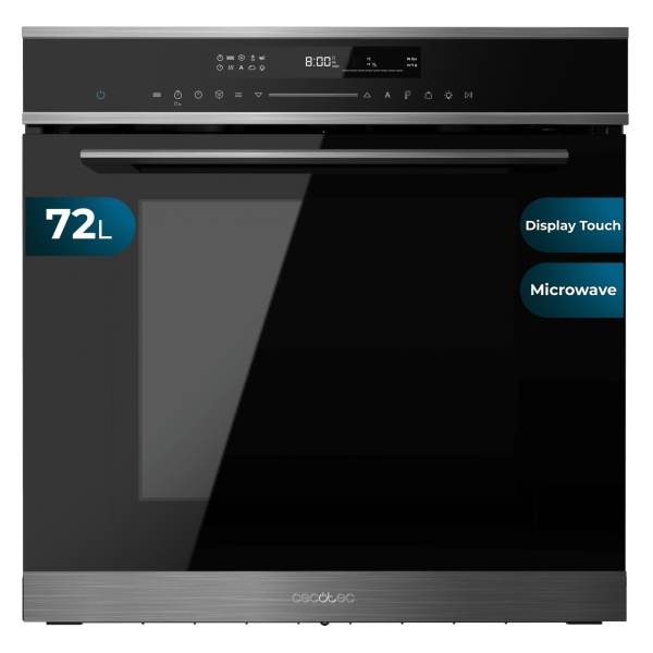 cecotec bolero hexa mwo706000 line horno integrable con microondas 2880w capacidad 72l temperatura regulable control tactil bloqueo de seguridad pantalla tactil 13 funciones color negro