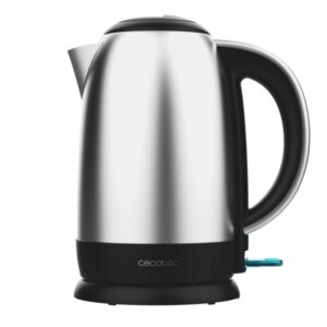 cecotec thermosense 200 steel hervidor de agua de 1.7l potencia 2200w base 360º acero inoxidable apagado automatico color negro y plateado