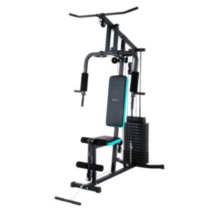 cecotec drumfit homegym 1000 single estacion de entrenamiento multifuncional bloque de pesas 65kg incluye accesorios almohadillas acolchadas 178 x 106 x 210cm color negro