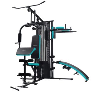 cecotec drumfit homegym 2000 double estacion de entrenamiento multifuncional bloque de pesas 65kg 2 mancuernas de 1.5kg plegable almohadillas acolchadas 193 x 222 x 211cm color negro