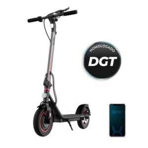cecotec bongo d40 xl connected patinete electrico 700w autonomia 40km ruedas 10" freno electrico delantero freno de disco trasero homologado por la dgt control con app color negro y rojo