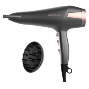 cecotec ionicare radiance secador de pelo potencia 2500w tecnologia con iones temperatura regulable difusor concentrador cable de 1.8m velocidad ajustable color gris oscuro
