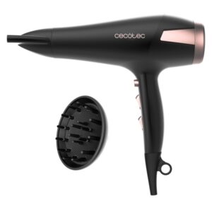 cecotec ionicare elegance secador de pelo potencia 2400w tecnologia con iones temperatura regulable cable de 1.8m funcion aire frio difusor velocidad ajustable color negro
