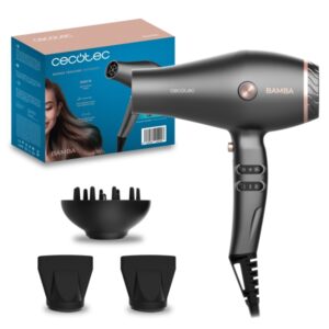 cecotec ionicare harmony secador de pelo potencia 2600w tecnologia con iones temperatura regulable 2 concentradores difusor cable de 1.8m velocidad ajustable color gris oscuro