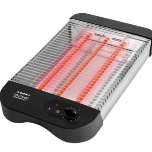 cecotec turbo easytoast basic tostador horizontal 900w 3 resistencias halogenas 6 niveles de tostado hueco recogecables base antideslizante bandeja recogemigas color negro y plateado