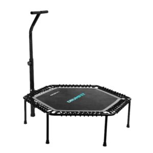 cecotec drumfit jump 1270 trampolin de fitness de 127cm soporta hasta 100kg incluye accesorios plegable base con 7 patas manillar regulable color negro