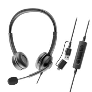 axtel flow auriculares con microfono usb reduccion de ruido usb a y usb c