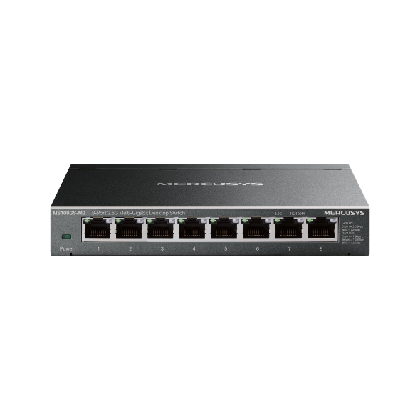 mercusys ms108gs m2 switch 5 puertos 2.5 gigabit multi gigabit 10/100/1000/2500 auto negociacion color negro